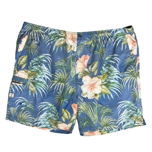 Tommy Bahama Men's Swim Trunks Blue Peach Floral Size XXL Beach - Picture 1 of 7